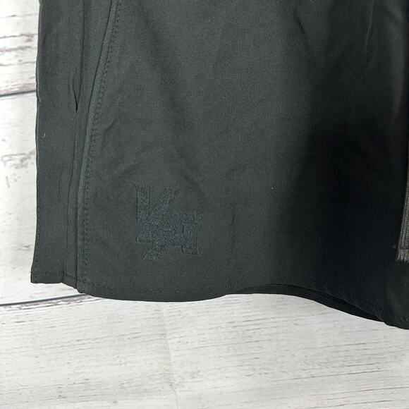 Young LA Shorts Womens Medium Black Lined Pull on Elastic Waist Zip pockets - Picture 4 of 11